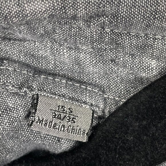 Jhane Barnes JB Workshop Mens 15.5 Gray Linen Cotton Button Down Shirt - Picture 8 of 9